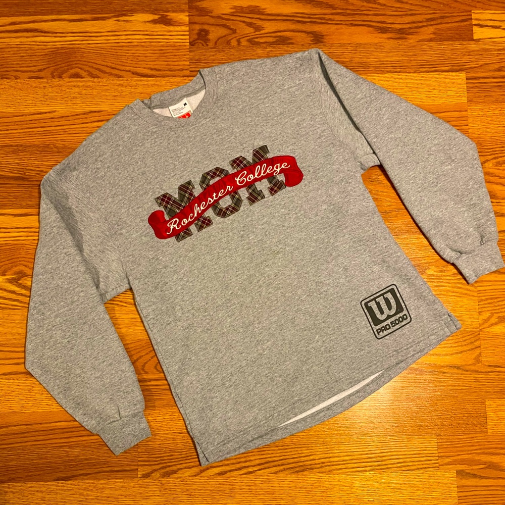 Vintage 90s Rochester College Mom Wilson Pro 5000 Crewneck Sweatshirt